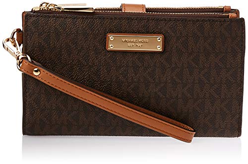 MICHAEL Michael Kors Adele Double-Zip Wristlet 7+ Brown One Size