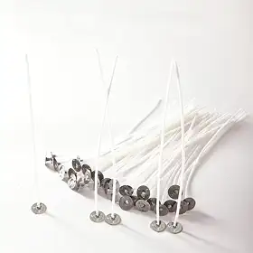Kit 100 Pavios de Algodão Branco 10cm Grosso 2,5mm para Velas Artesanais Chama Estável e Duradoura