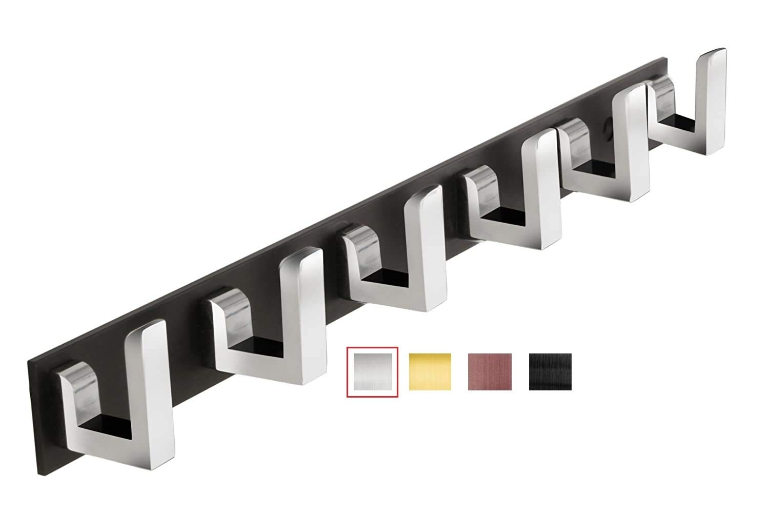 DOCOSS -Pack of 1-Pemium Classic Black Metal 6 Pin Cloth Hanger Wall Door Hooks Rail for Hanging Clothes, Towel Hook Set(1, Silver) (B07FZJ5TMQ) Amazon Price History, Amazon Price Tracker