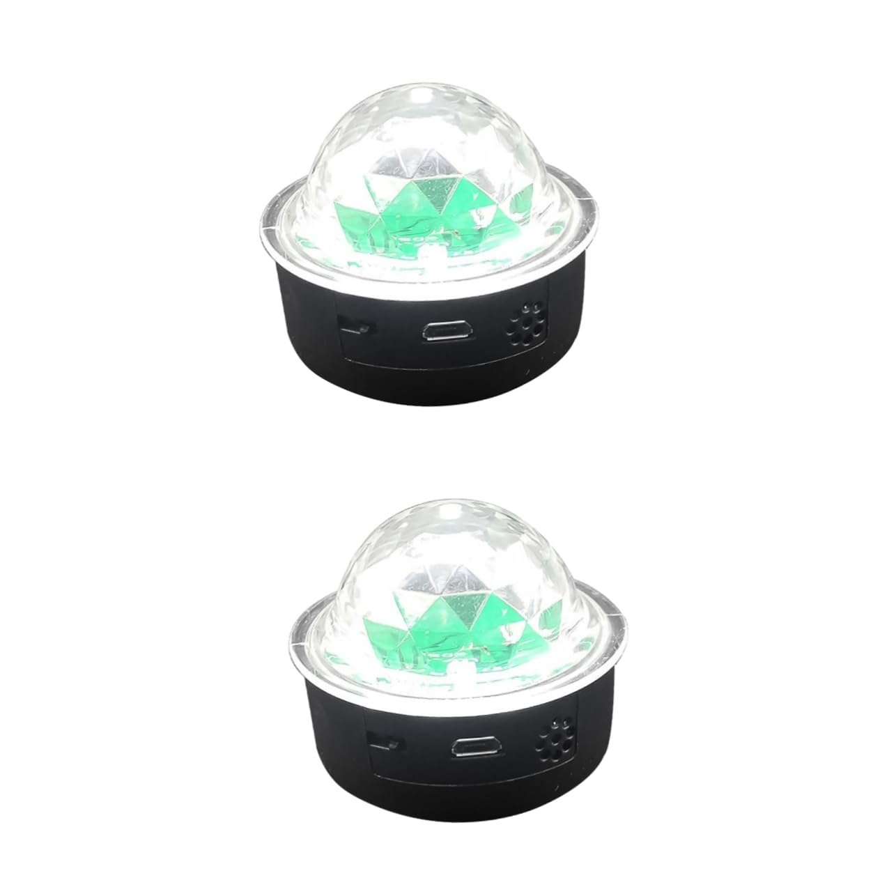HOMSFOU 2pcs RGB Crystal Lamp Voice Control Stage Light USB Rechargeable Atmosphere Lamp for Parties Ktv Bars Compact Design Battery