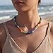 Jelowin Colorful Beaded Choker Necklace for Women, Handmade Gemstone Necklace with Natural Stone and 18K Gold Plated, Boho Beaded Necklaces for Women Beach Jewelry Gift