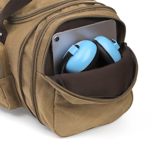 SOUJOY 50L Canvas Duffle Bag for Travel, Overnight Weekender Bag, 24 Inch Expandable Carry on Bags for Men, Gym Bags for Mountain Camping Climbing Airline Hiking4