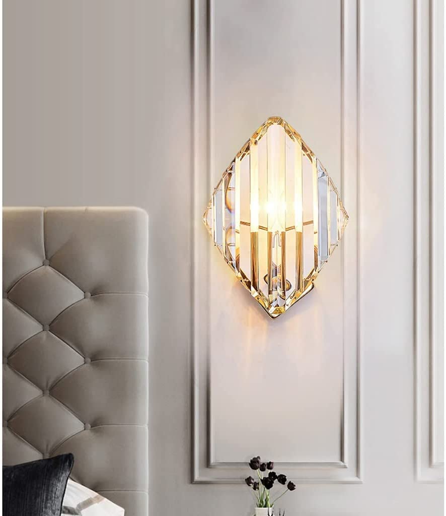 Luces de pared interiores Lámpara de pared Apliques de pared de cristal Dormitorio Lámpara de noche Pasillo Iluminación nocturna para sala de estar Baño Dormitorio Pasillo Escalera, casquillo E14