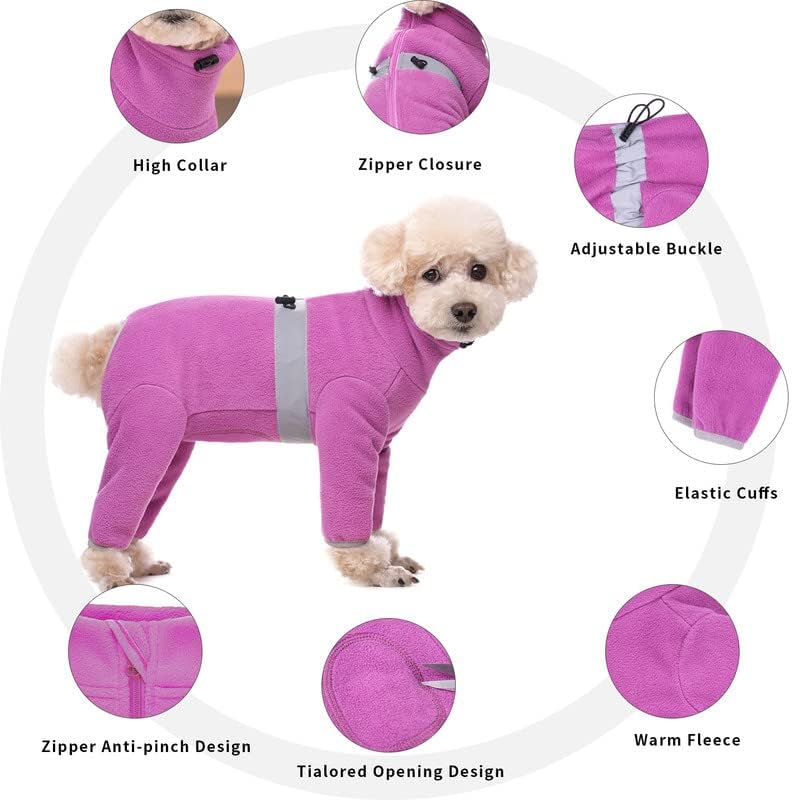 Miniatura 6 de Abrigos de forro polar para perros pequeños y medianos, chaqueta de invierno, suéter, chaleco, mameluco, ropa cálida de cuatro patas, pijama