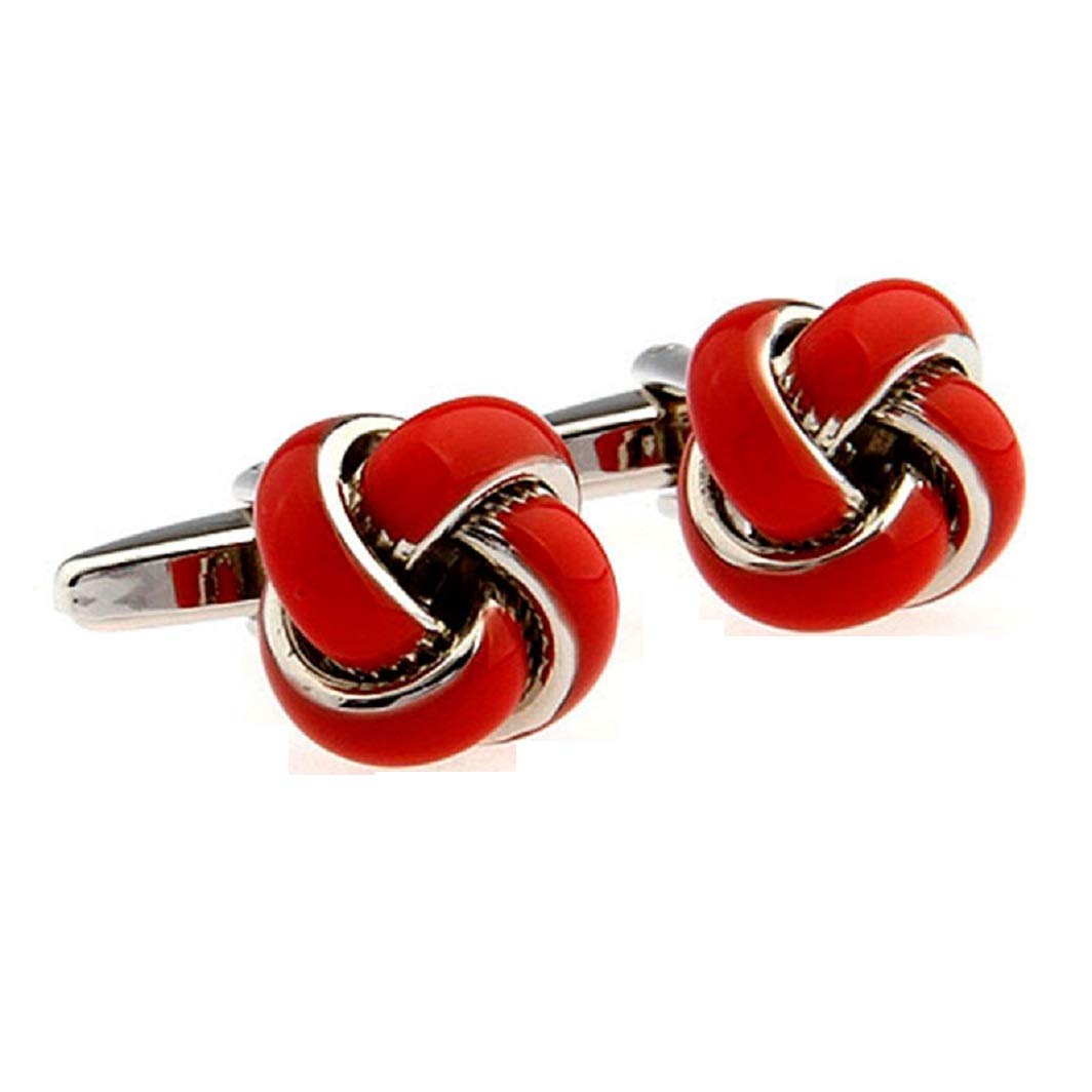 mrcuff Knot Red Pair Cufflinks in a Presentation Gift Box & Polishing Cloth, microfiber, no gemstone-picture-17