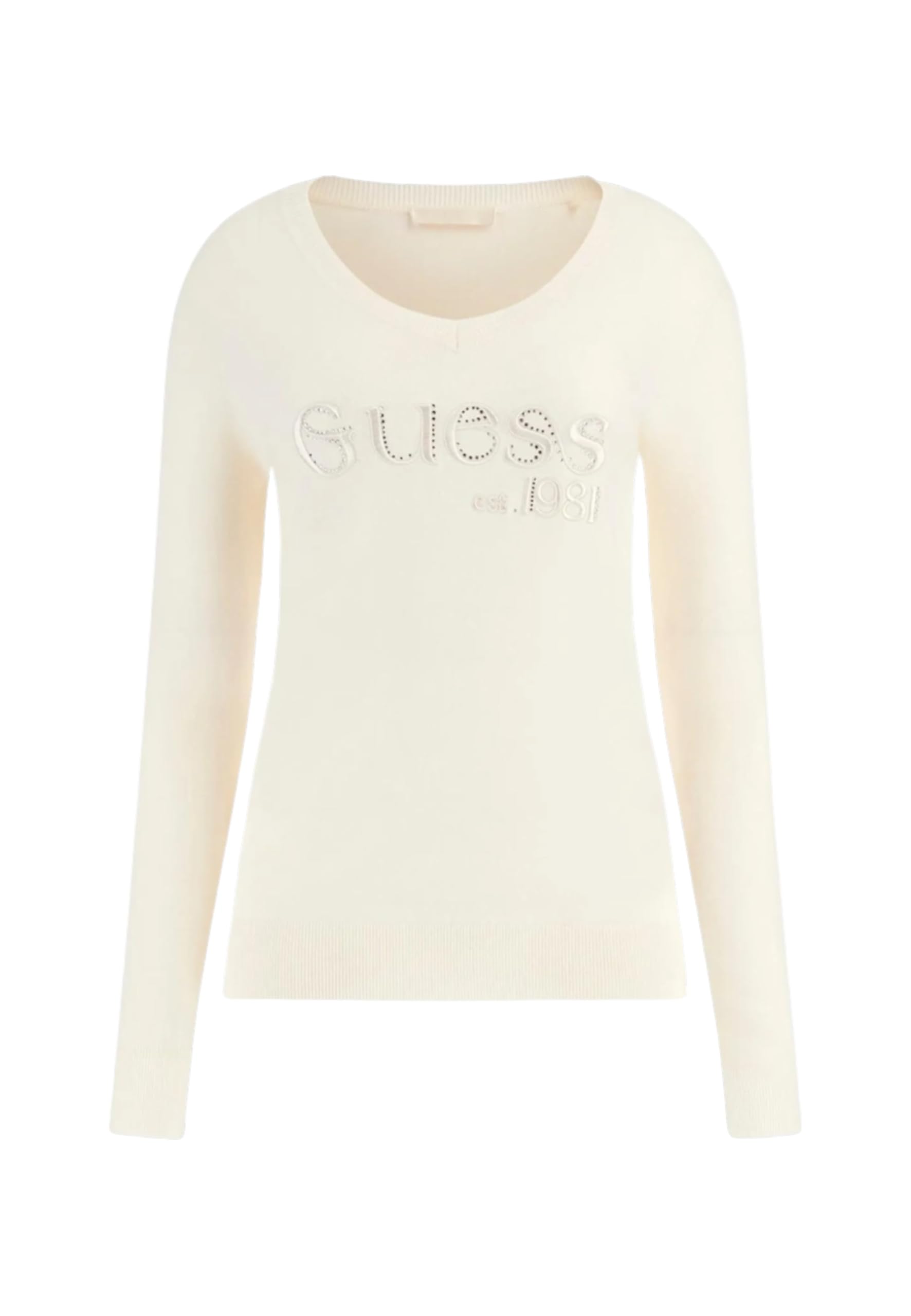 Guess Maglione Donna Saylor W5BR41Z2NQ2 (It, Testo, M, Regular, Regular, White)-image