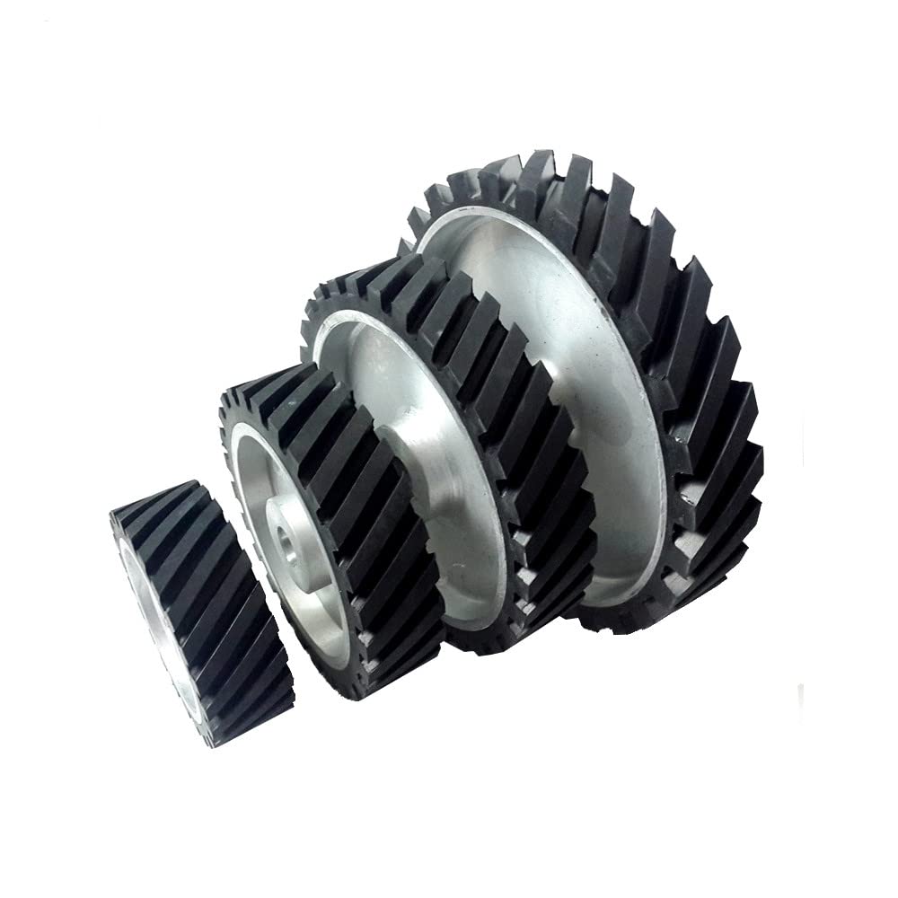 4 pezzi da 6" 8" 10" 12" Set di nastri abrasivi per levigatrice per levigatrice a nastro in gomma scanalata assortiti, ID 25 mm