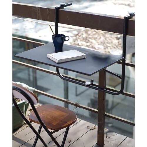 Table suspendue balcon table d'appoint de balustrade compacte et pliable - 3