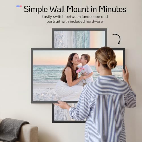 Image of NexFoto 32 Inch Touchscreen Large Digital Picture Frame, 64GB Electronic Photo Frame FHD WiFi, Add Photos from Google Photos, Share Videos via APP /USB, Send Greeting, Gifts for Housewarming /Mom, Black