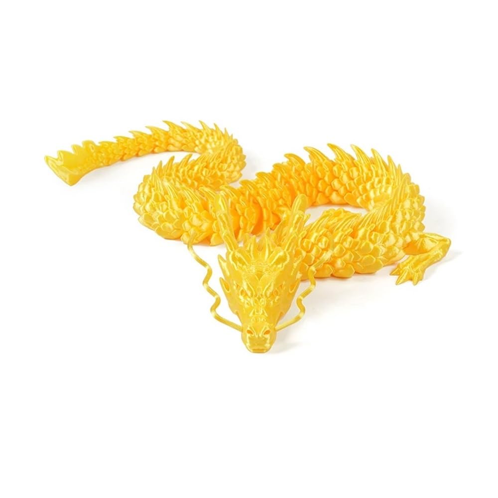 Diyouke 3D Printed Dragon Egg & Dragon Figurine Set, Realistic Movable Dragon Sculpture for Desk Ornament & Collection(Gold,60cm)