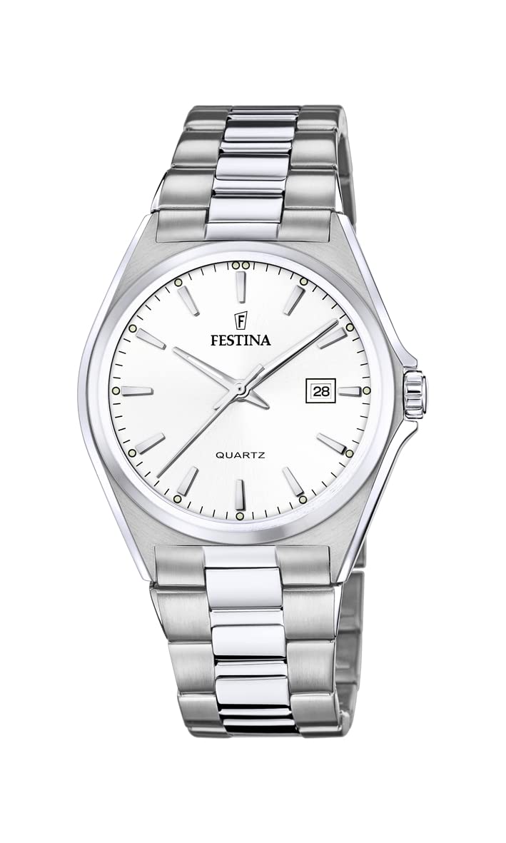 Festina Reloj Hombre F20552/2 Acero Clasico Caja de Acero Inoxidable 316l Plateado Correa de Acero Inoxidable 316l Plateado