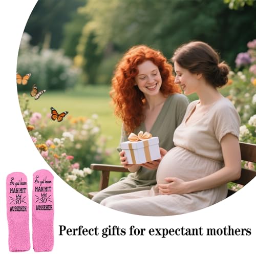 HJDJBD 1 Paar 30 Geburtstag Frauen,30 Geburtstag Frauen Geschenk,Anti Rutsch Socken Damen Geschenk,Beste Kuschelsocken,Lustige Socks,Socken Mit Spruch,Geburtstagsgeschenk für Mutter Tochter Freundin