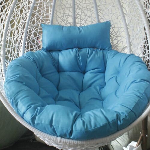 Image of KYNE Microfibre Cushion for Hanging Basket Round Shape Swing Chair Cushions for Outdoor Egg Swing Chair Garden Swing, Seat Padded Pillow Cushion (Light Blue)