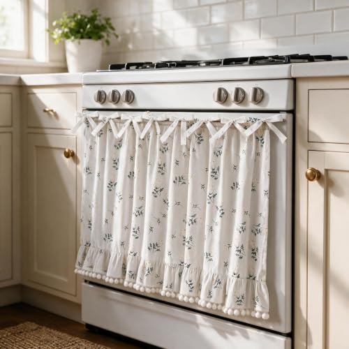 Oven Skirt Curtain in White