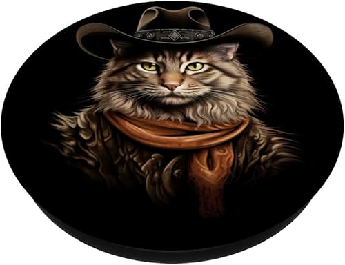 Miniatura 2 de Sombrero de vaquero para gato, vaquera, gatito occidental, amante de los gatos, PopSockets estándar PopGrip
