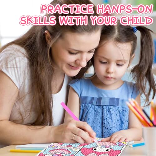 Image of PATPAT Diamond Painting Kit 7 Inch Wooden Frame for Kids | Hands-On Craft Activity, Focused Creative Time, Wooden Frame Display for Beginners