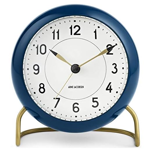 Arne Jacobsen Table Clock, Aluminium, Dark Green, 11 cm