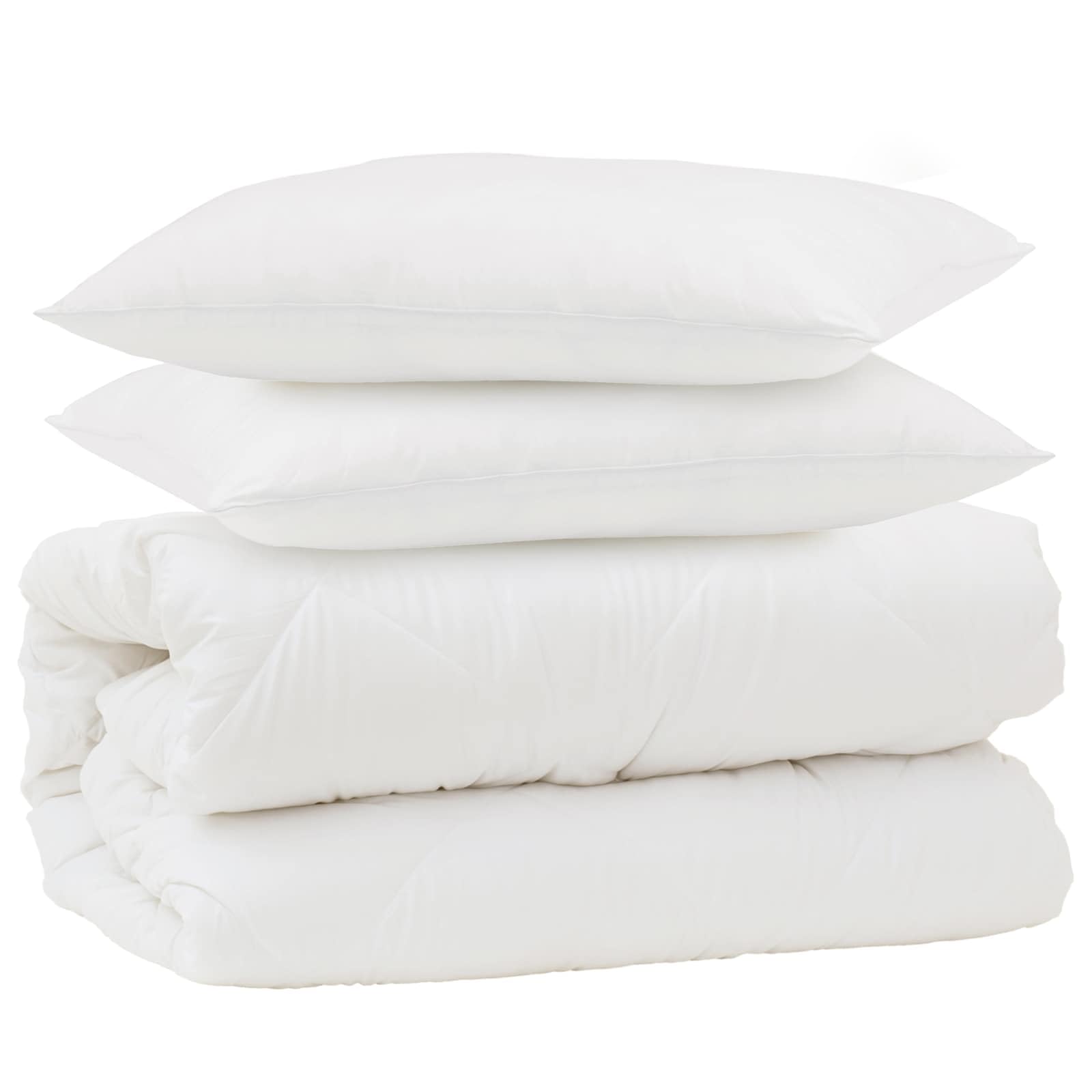 Generico Set di Piumoni 3 PCS Bianco Microfibra e Piuma D'Oca,Casa e Giardino,Biancheria,Lenzuola e Coperte,Bianco,6.74 kg,3377979