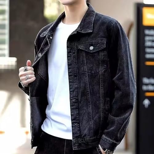 Men's Regular Long Sleevel Denim Button Jacket Classic Vintage Trucker Style Denim Jackets Lapel Fit Washed Jean Coats4