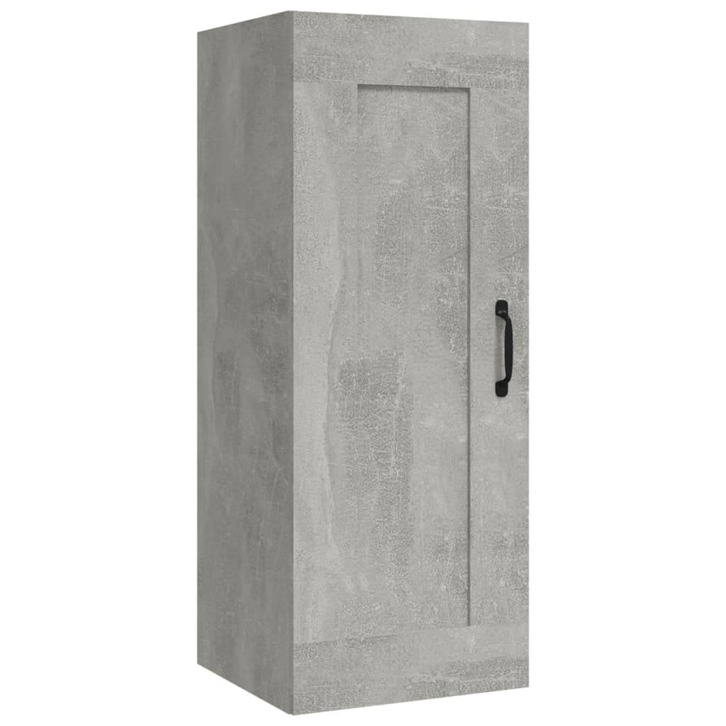 vidaXL Armoire Suspendue Meuble de Rangement Armoire Murale Meuble de Chambre à Coucher Salon Intérieur Gris Béton 35x34x90 cm Bois d'Ingénierie