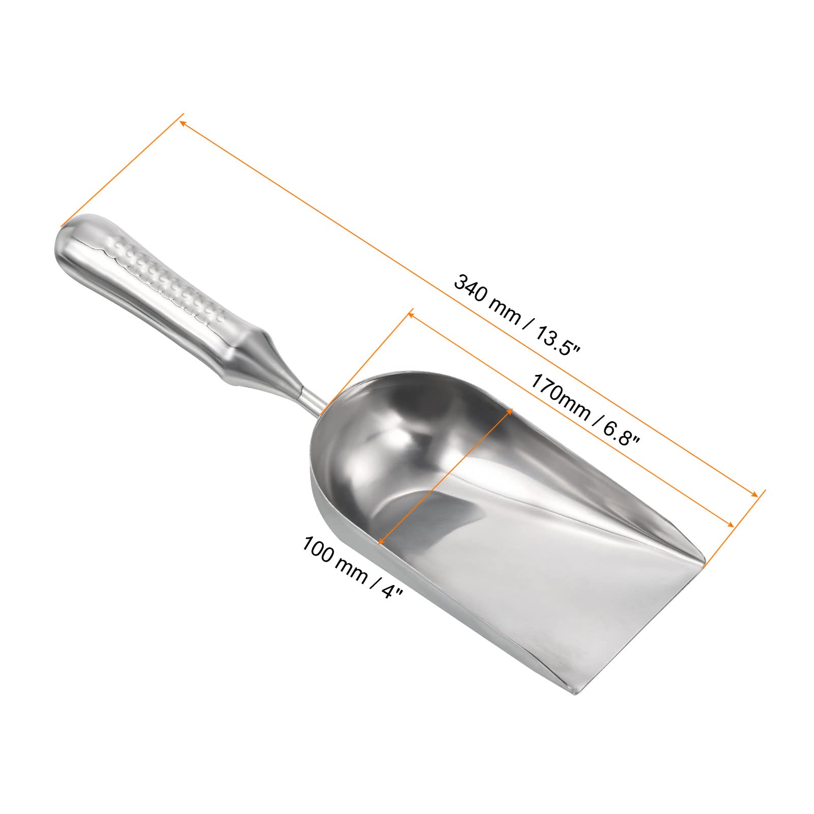 PATIKIL 13.5" Giardino Cazzuola, Mano Pala Cazzuola Giardino Attrezzo Inossidabile Acciaio Quadrato Vanga Pala per Scavare Trapianto, Argento Tono
