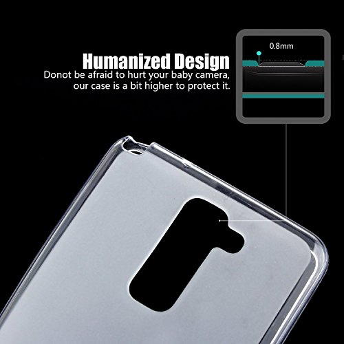 Tinxi® Custodia in Silicone e TPU per LG Stylus 2