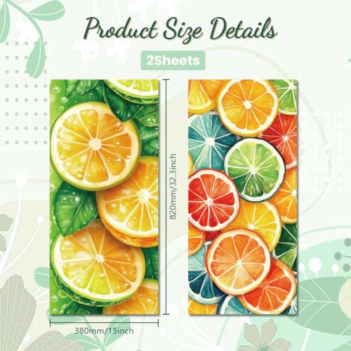 Image of Peacoblue Wheelie Bin Stickers 2 Sheets Lemon Slices Sticky Dustbin Stickers Decals, 15 inch x 32 inch Waterproof Large Wraps for Trash Cans Bins Fridges Door Wall Garden Outdoor Indoor Patio Decor