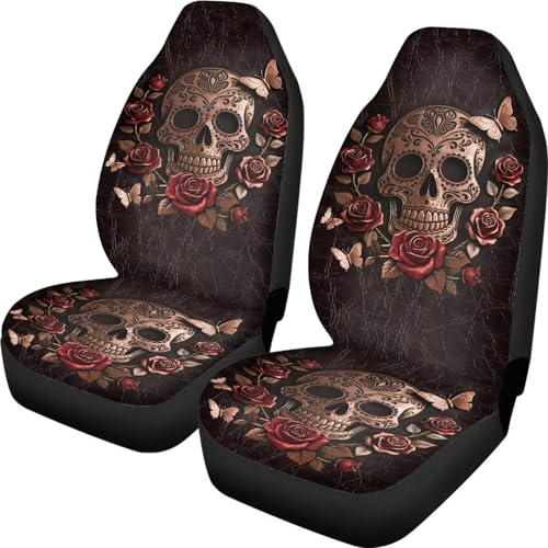 Housse de sieges auto crâne de sucre rose papillon housse couverture couvre sieges universel