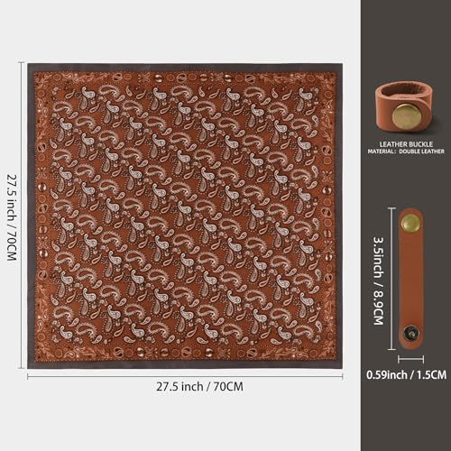 Image of 27.5 Inches Square Silk Feeling Neck Scarf for Men Necktie Silk Bandanas Pocket Square Cowboy Scarves