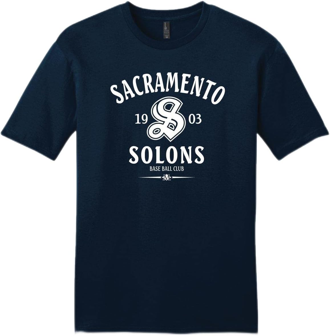Throwbackmax Sacramento Solons 1903 Baseball Tee Shirt (Large, True Navy)
