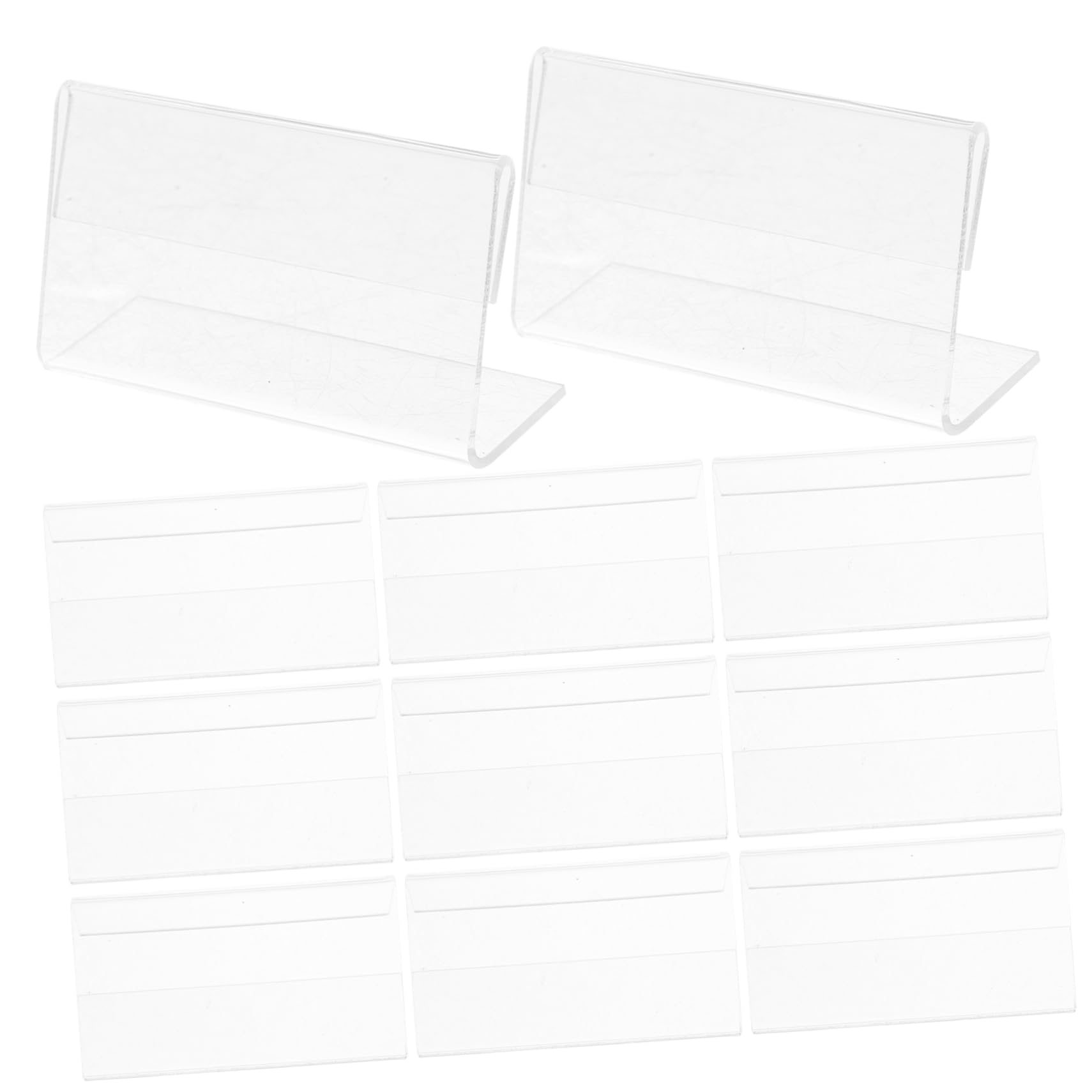NUOBESTY 5 Sätze Transparente Beschilderung Visitenkartenhalter-display Einzelhandelsdisplays Steigleitung Karte Steht Preisschildhalter Professioneller Schilderständer Acryl 20 Stück * 5