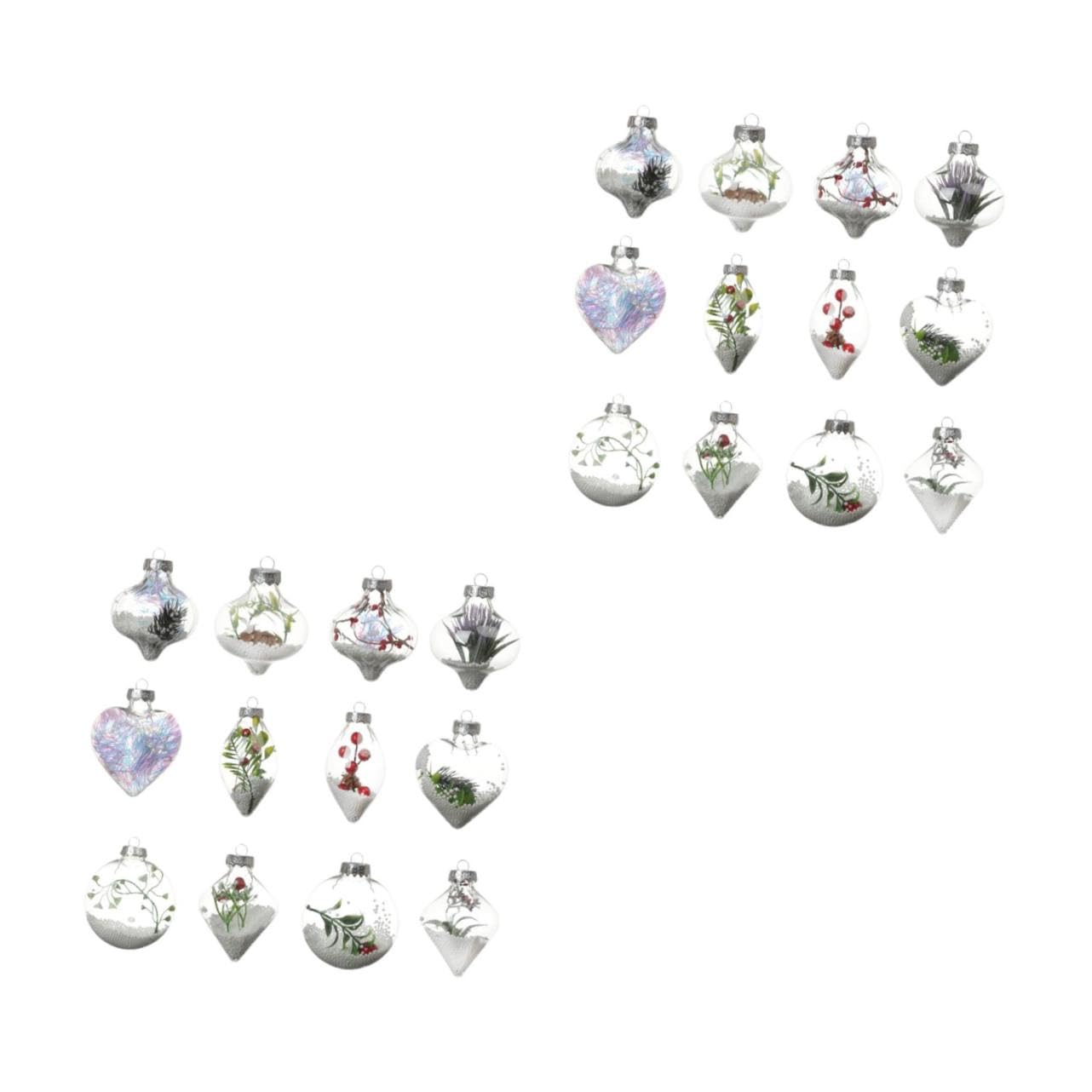 Cabilock 2 Ensembles Lot De 2 Boules De Décoration en Plastique Transparent avec LED Et Mèches De Bougies Ruban Adhésif Double pour Noël Décorations Suspendues Boules De 12 pièces * 2