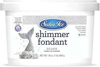 Satin Ice Silver Shimmer Fondant With Edible Glitter (1 Pound, Vanilla) ...