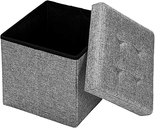 Tabouret repose-pieds cubique en lin pour coin lecture