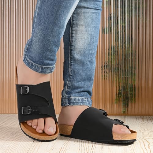 Image of Centrino Men's Berkin-Style Slip-On Sandals | Open Toe Design | Soft PU Footbed | Lightweight & Comfortable | Arch Support | On-Grip Sole | Casual Outdoor Wear (6866)