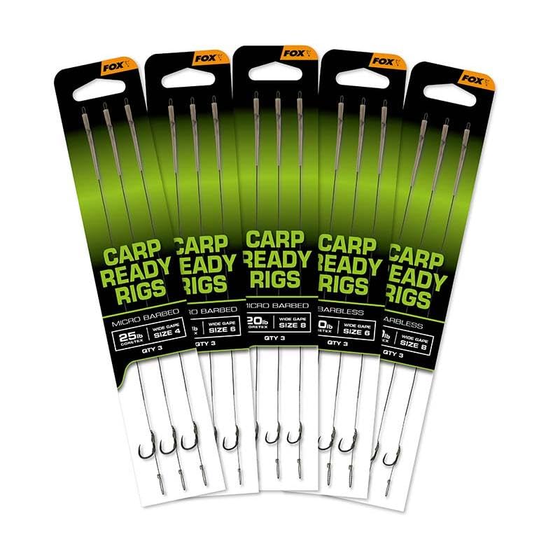 Fox Carp Ready Rigs Wide Gape Micro Barbed : 4