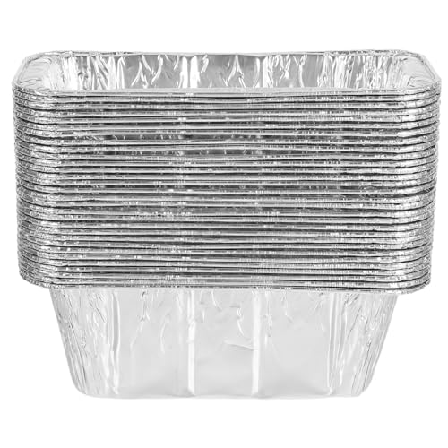 VICASKY 30ct Disposable Aluminum Foil Grease Trays Oil Collecting Box for Outdoor Grill Barbecue Pan Liners for Griddle Accessories