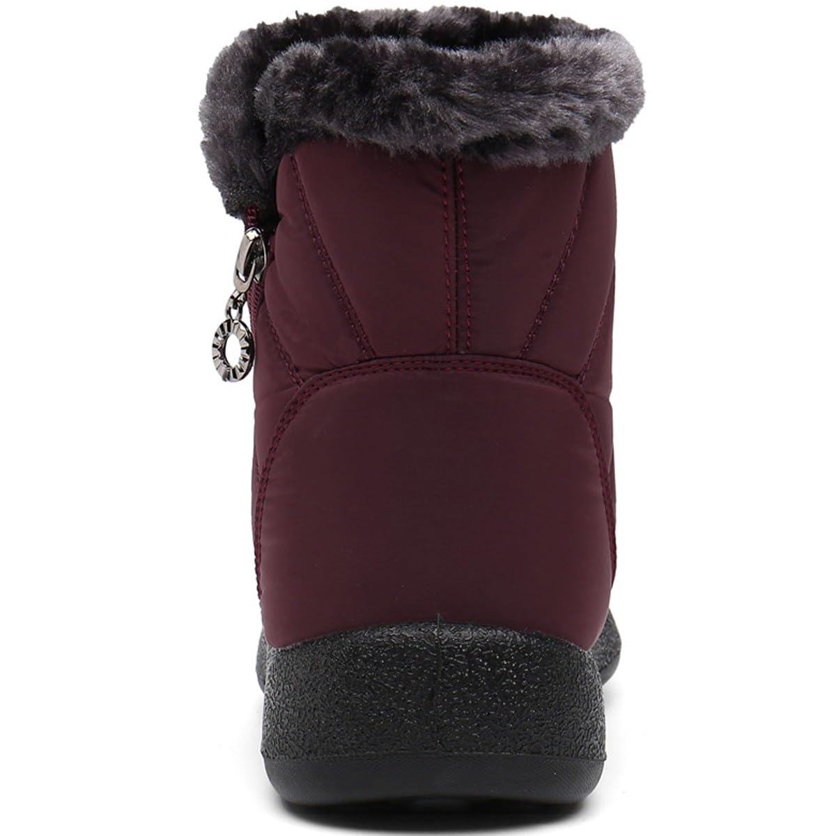Stivali Donna Stivaletti Invernali Impermeabili Cerniera Stivali da Neve Cotone Caldo Peluche Caviglia Boots Bassi Scarpe Ultraleggero