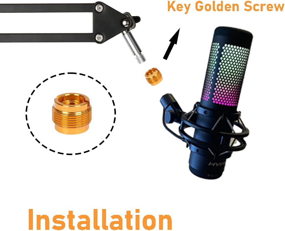 Boom Arm For Hyperx Quadcast Microphone, Adjustable Suspension Mic Scissor Stand, For Studio Recording & Broadcasting Compatible with Hyper X QuadCast S Mic By YUZUHOME