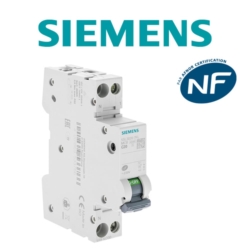 SIEMENS - Interruttore 20A Ph+N curvo C 4,5 kA 230 V