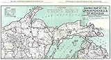 Wall Art Impact 24x44in Poster Highway Map of The Upper Peninsula of Michigan [Laminated]