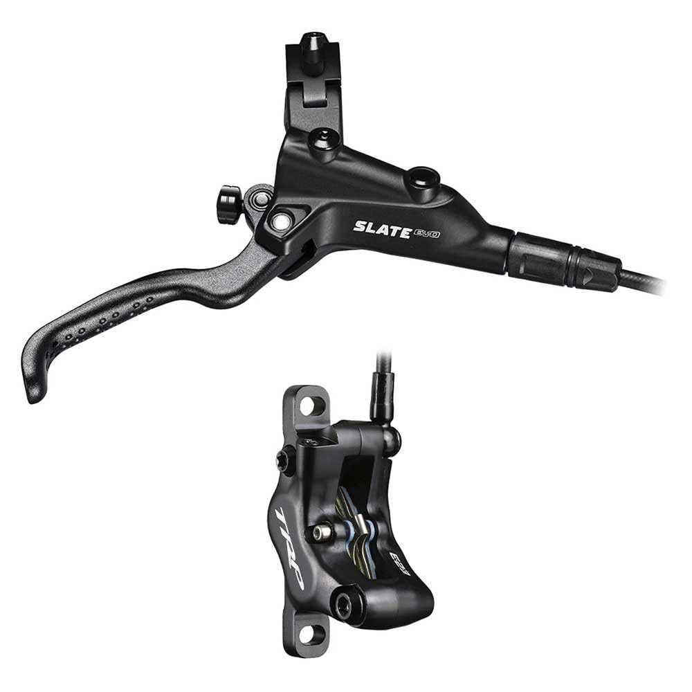 TRP Slate T4 Bicycle Brake | 4-Piston with 5.0mm Hose & Banjo Fittings | Compatible w/I-Spec B and I-Spec EV Adapter Option | Rear (Right)