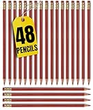 1InTheOffice Red Grading Pencils #2 Lead, Red Pre Sharpened Checking Pencils 48 Pack