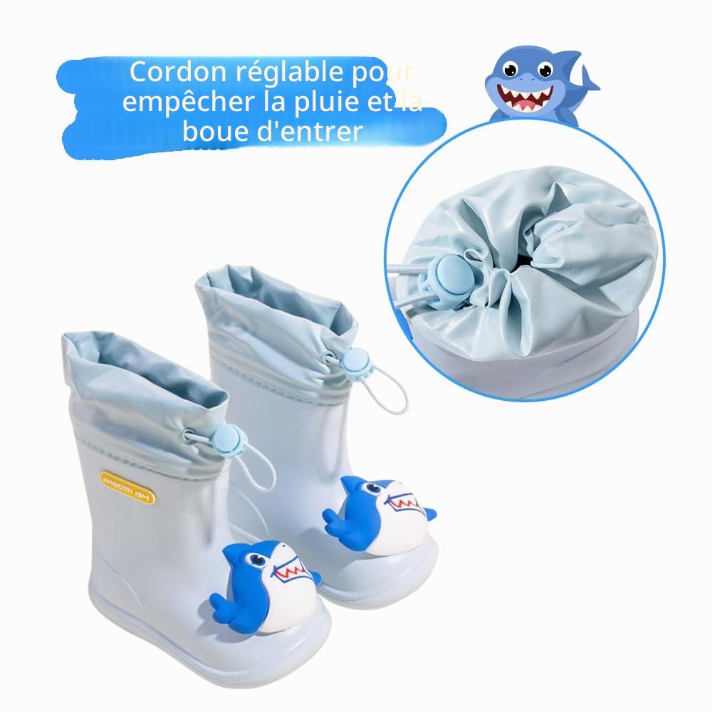 DRECAGE Bottes de Pluie Bottes de Wellington Mixte Enfant pour Fille et Garçon imperméable antidérapant Chaussures de Pluie en Caoutchouc à l'extérieur