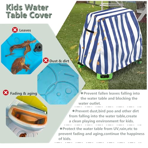 Rileytee Water Table Cover,Heavy Duty Kids Water Table Cover for Step2 Rain Showers Splash Pond Water Table,Outdoor Waterproof Dustproof Anti-UV Water Play Table Cover-Blue(Cover only)