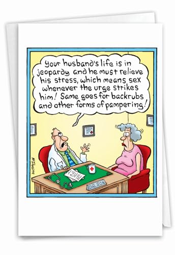 NobleWorks Hilarious Birthday Greeting Card with 5 x 7 Inch Envelope (1 Card) BdayGoing to Die Randy McIlwaine Birthday Cartoon 8547Z