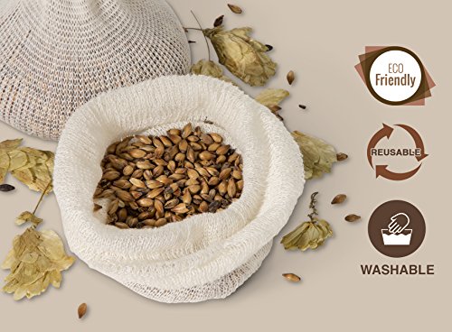 Cm 14" Hops And Grain Muslin Steeping Bag - Beer Brewing Bags (Pack Of 5) - Microbrew, Homebrew Filtering Accessories #TOP4