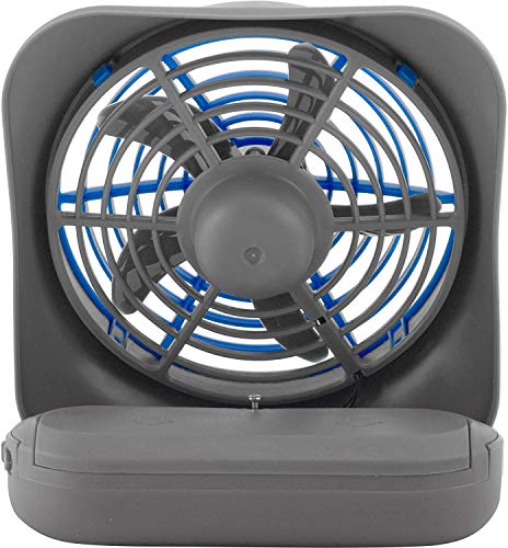 O2Cool Treva 5 Inch Battery Powered Fan Portable Desk Fan 2 Cooling Speeds Battery Powered Fan With Compact Folding & Tilt Design Small Fan Cubicle Accessories (Dark Blue) #TOP3