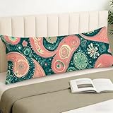 Seitenschläferkissen Bezug nordisch Kissenbezug 60 x 180 Blume, Pregnancy Pillow Cover Schlafqualität Seitenschläferkissen, Doppelseitig Drucken Kissen für Seitenschläfer Stillkissen Bezug, Cod1697
