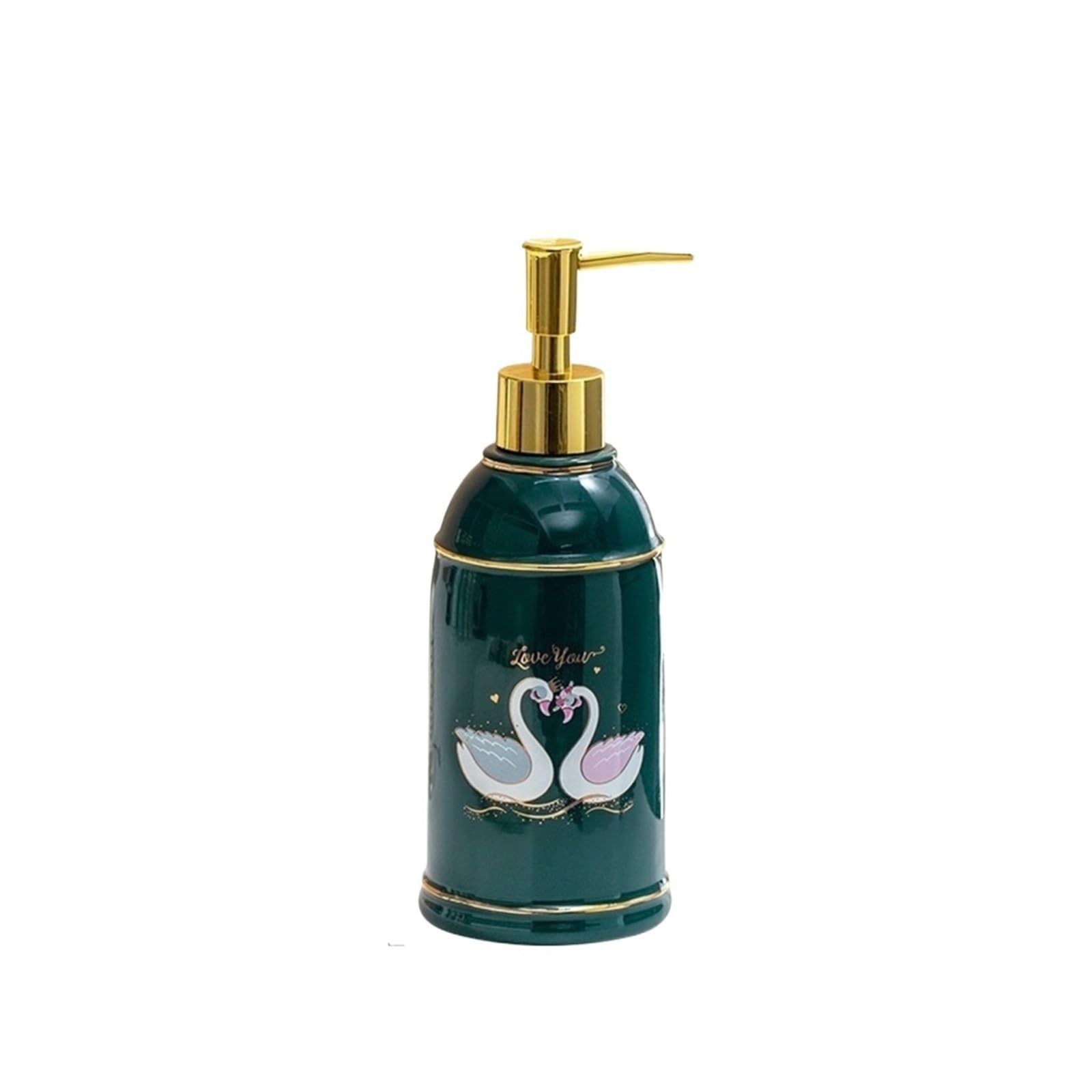 Bathroom 400ml Modern Ceramic Soap Dispenser Lotion Bottle For Kitchen And Bathroom Decorative Shampoo(Green)